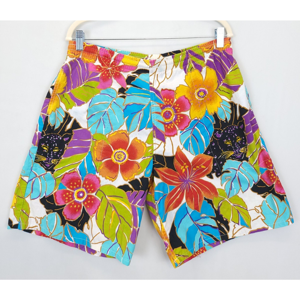 The Woolrich Women M Shorts Drawstring Pull On Pockets Multicolor Floral Beach